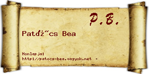 Patócs Bea névjegykártya